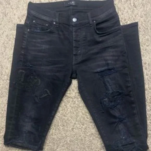 Amiri Black Old English Jeans